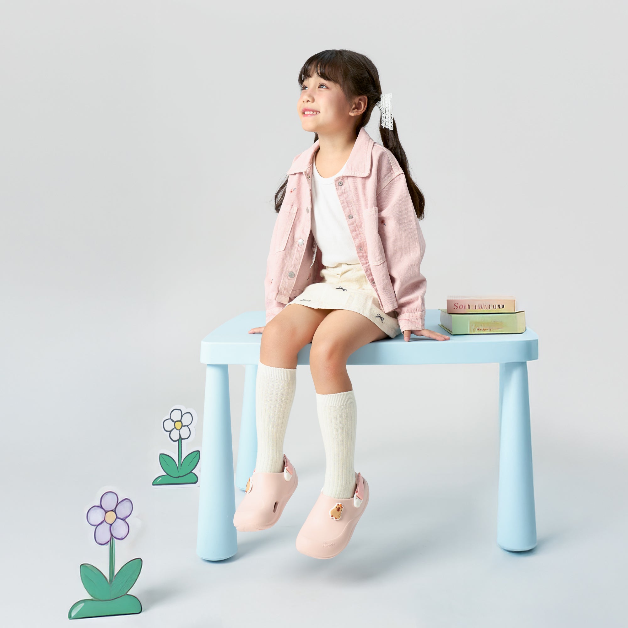 Clog Little Suke bé gái nhựa đúc hồng